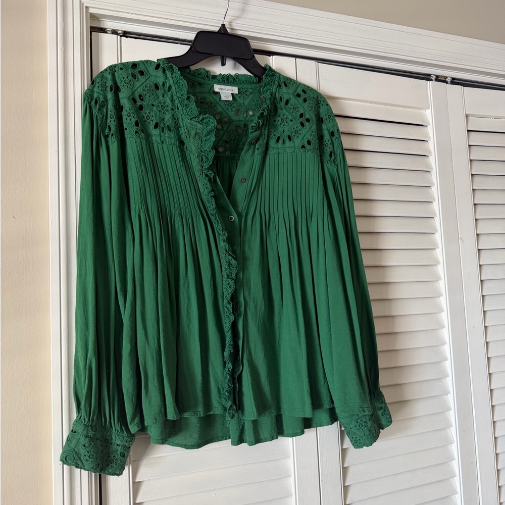 Sundance Emerald Lace Detail Blouse